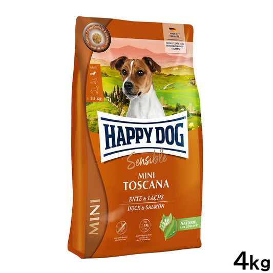 ハッピードッグ HAPPY DOG ドッグフード ミニ センシブル トスカーナ ダック&サーモン ウェイトケア(成犬~シニア犬用) 4kg【送料無料】