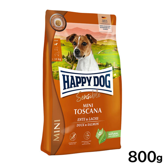 ハッピードッグ HAPPY DOG ドッグフード ミニ センシブル トスカーナ ダック&サーモン ウェイトケア(成犬~シニア犬用) 800g