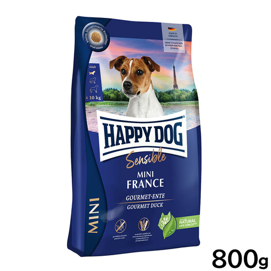 ハッピードッグ HAPPY DOG ドッグフード ミニ センシブル フランス（グレインフリー）鴨肉 アレルギーケア（成犬～シニア犬用） 800g