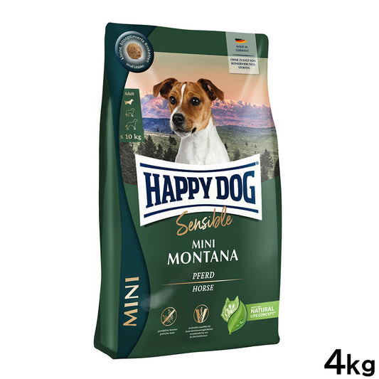ハッピードッグ HAPPY DOG ドッグフード ミニ センシブル モンタナ（グレインフリー）馬肉 アレルギーケア（成犬～シニア犬用） 4kg【送料無料】