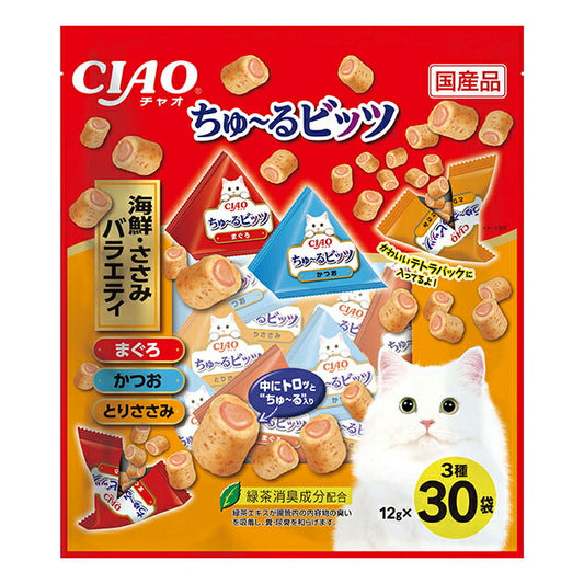 いなば CIAO ちゃおちゅ～るビッツ 海鮮・ささみバラエティ 猫用 12g×30袋