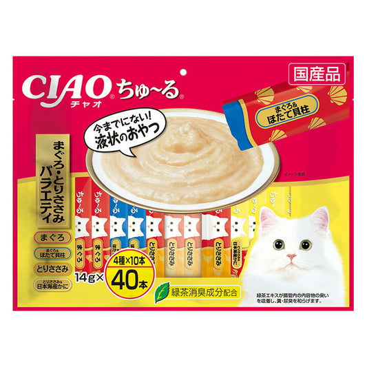 いなば CIAO ちゃおちゅ~る まぐろ・とりささみバラエティ 猫用 14g×40本