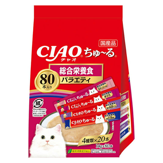 いなば CIAO ちゃおちゅ～る 総合栄養食バラエティ 猫用 14g×80本【送料無料】