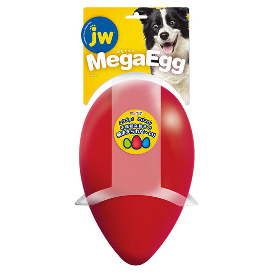 JWペット メガエッグ L レッド 犬 おもちゃ たまご 転がる 丈夫 大型犬