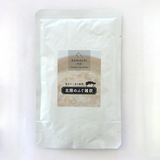 komachi-na- こまちな 北限のふぐとあきたこまちの雑炊 80g 犬 ウェット 手作りご飯 トッピング 全年齢 シニア 国産 無添加 栄養補給