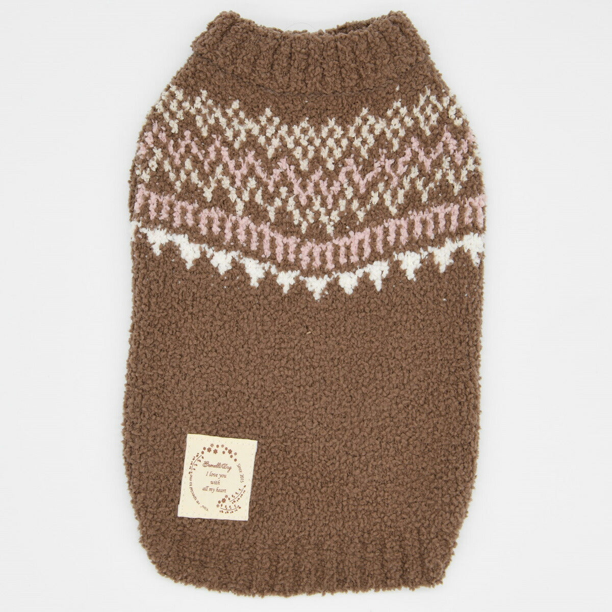 ジェメリ Gemelli Dog ノルディックニット 3号 ブラウン 犬 服 ドッグウェア ノースリーブ 女の子 かわいい 秋冬