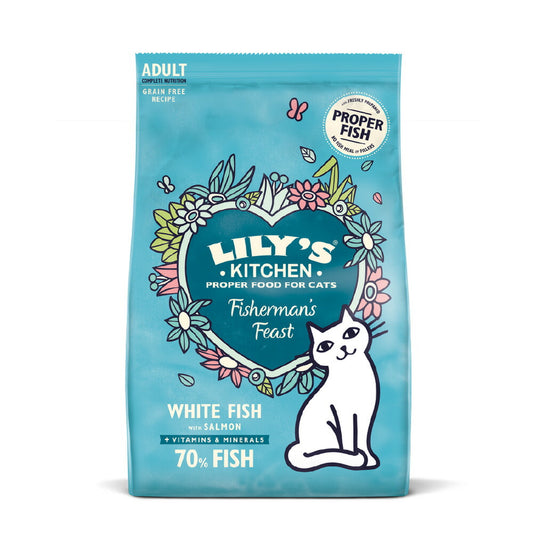 リリーズキッチン キャットフード ドライフード 成猫用 漁師風のご馳走ホワイトフィッシュとサーモン 800g【送料無料】 無添加 猫