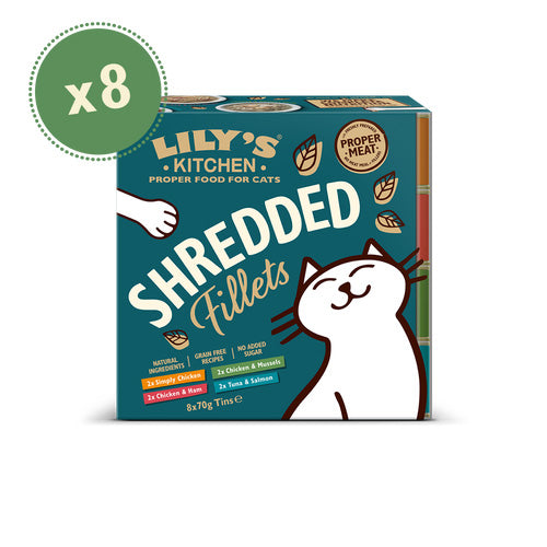 リリーズキッチン キャットフード ウエットフード シュレッドフィレマルチパック 8×70g 無添加 猫缶