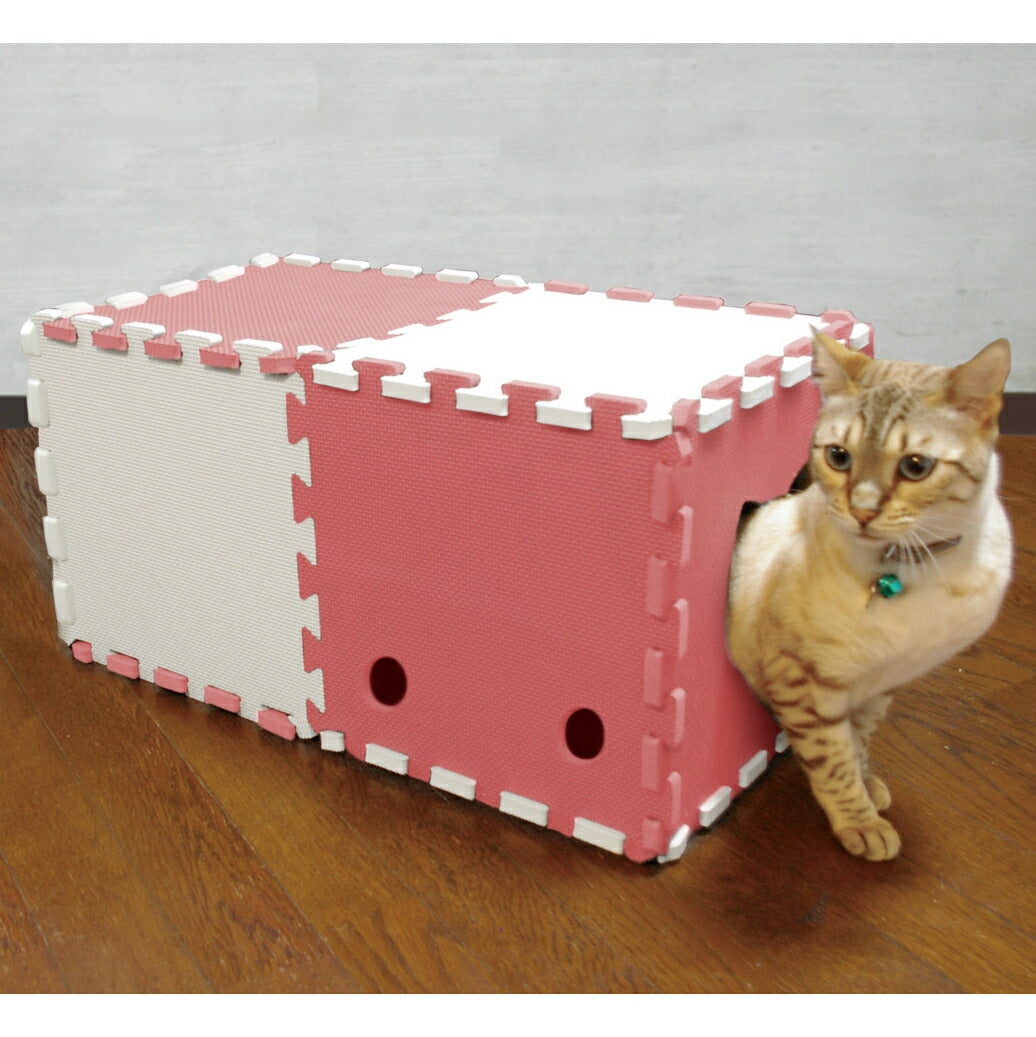明和グラビア ねこトンネル NT-02 30cm角 アイボリー/ピンク 10枚