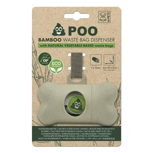 M-PETS エムペッツ PooBambooエチケットバッグディスペンサー 犬 うんち袋ホルダー マナー袋 ウンチ バイオマス ECO 携帯 吊り下げ可能 お散歩 アウトドア おでかけ マナー