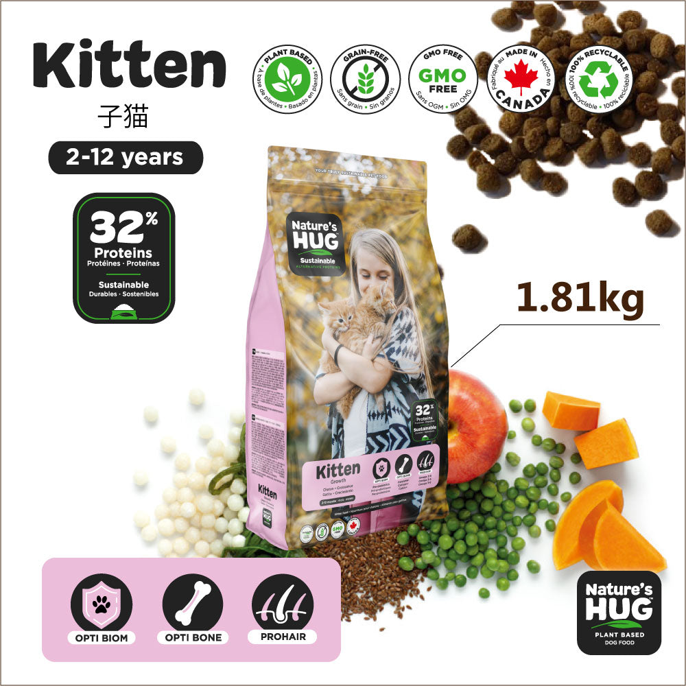ネイチャーズハグ Nature’s HUG キャットフード キトン グロース 1.81kg【送料無料】 無添加 サスティナビリティ ビーガン 代替タンパク