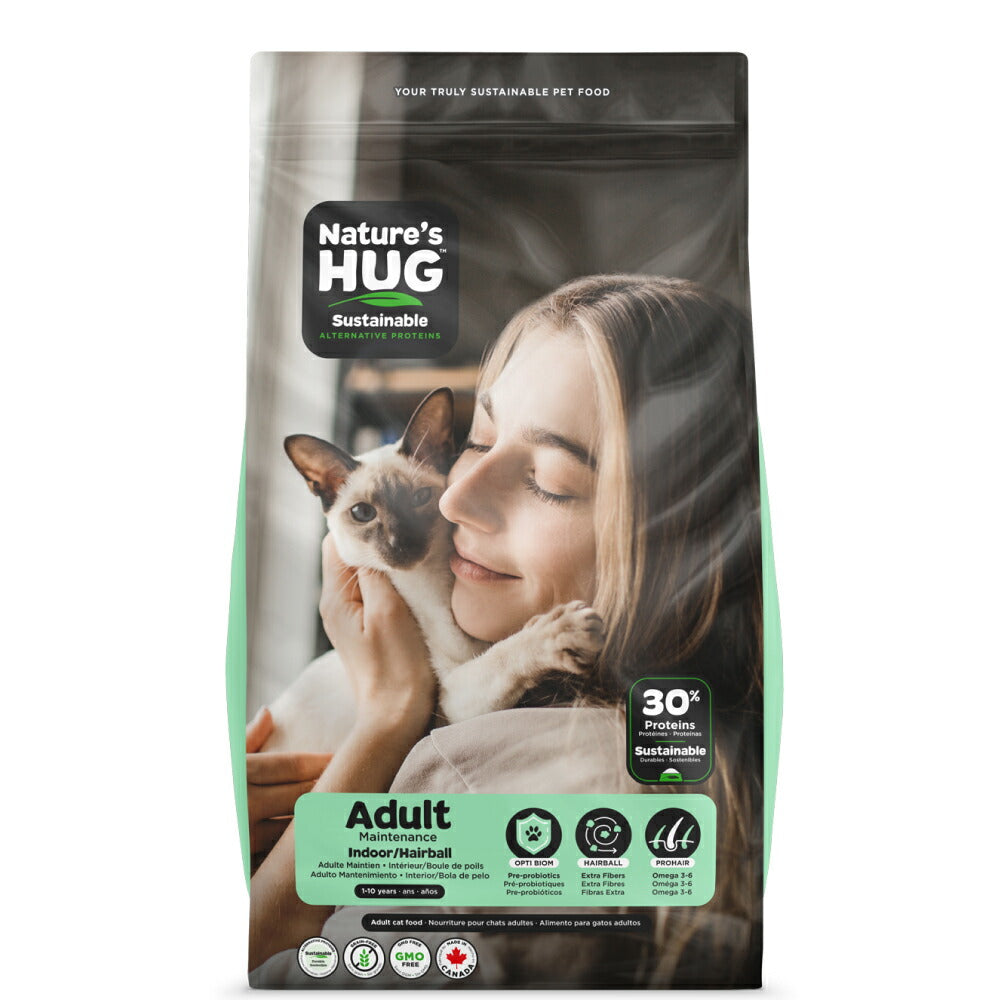 ネイチャーズハグ Nature’s HUG キャットフード アダルト インドア ヘアーボール 1.81kg【送料無料】 無添加 サスティナビリティ ビーガン 代替タンパク