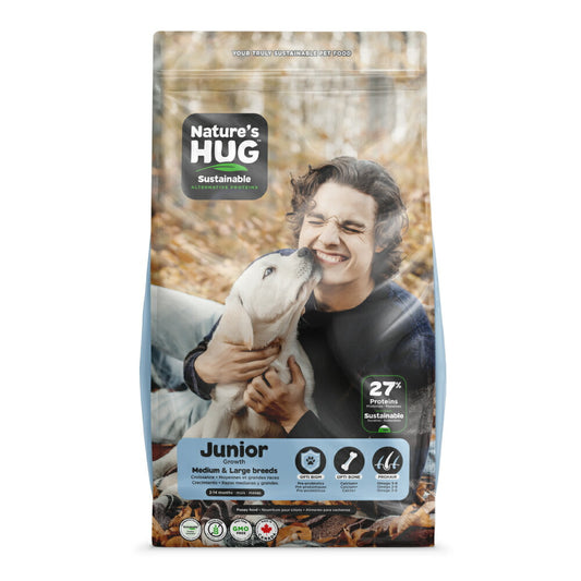 ネイチャーズハグ Nature’s HUG ドッグフード ジュニア ミディアム&ラージブリード 9.07kg【送料無料】 無添加 サスティナビリティ ビーガン 代替タンパク