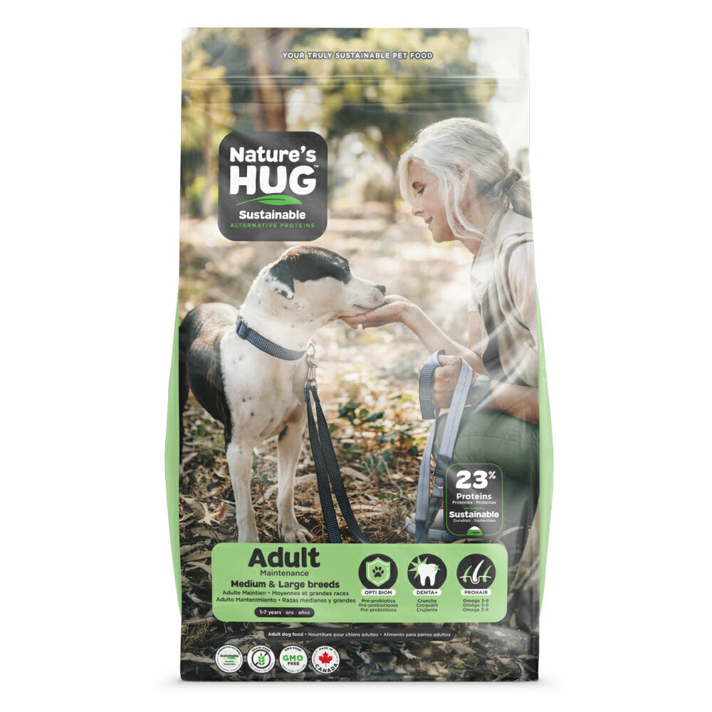 ネイチャーズハグ Nature’s HUG ドッグフード アダルト ミディアム＆ラージブリード 9.07kg【送料無料】 無添加 サスティナビリティ ビーガン 代替タンパク