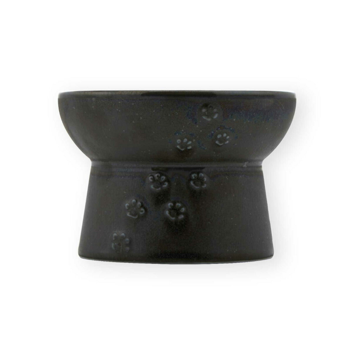 猫壱 ハッピーダイニング 猫用 脚付フードボウル 日本製 ブラック 食器 陶器