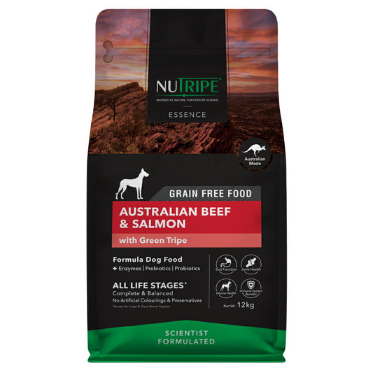 ニュートライプ GFドライ ドッグ ビーフ&サーモン with グリーントライプ 12kg 送料無料 グレインフリー 穀物不使用 犬 ドッグフード 無添加