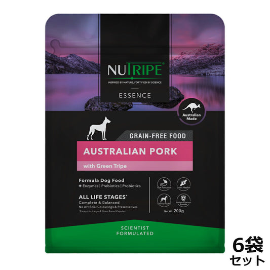 ニュートライプ GFドライ ドッグ ポーク with グリーントライプ 200g×6袋【送料無料】 グレインフリー 穀物不使用 犬 ドッグフード 無添加