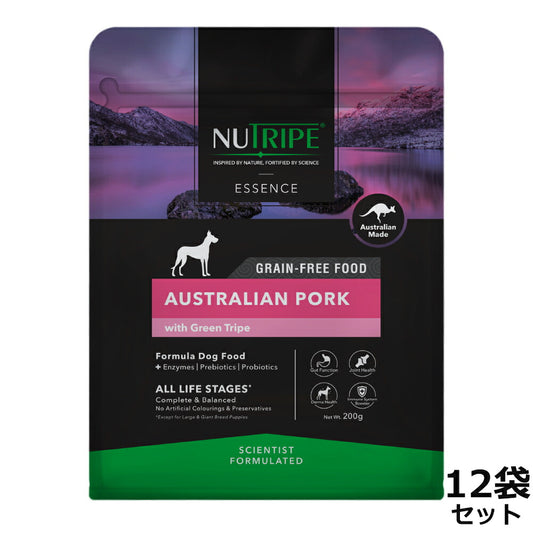 ニュートライプ GFドライ ドッグ ポーク with グリーントライプ 200g×12袋【送料無料】 グレインフリー 穀物不使用 犬 ドッグフード 無添加