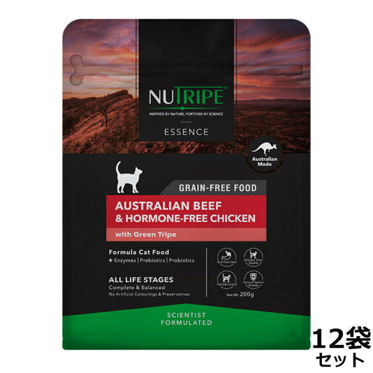ニュートライプ GFドライ キャット ビーフ&チキン with グリーントライプ 200g×12袋【送料無料】 グレインフリー 穀物不使用 犬 ドッグフード 無添加