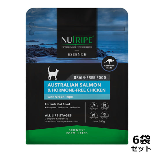 ニュートライプ GFドライ キャット サーモン&チキン with グリーントライプ 200g×6袋【送料無料】 グレインフリー 穀物不使用 犬 ドッグフード 無添加