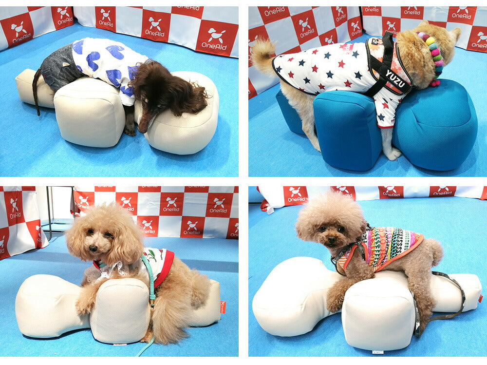 リラクッション ペット L ブルー OneAid 犬用 介護 介護用品 ベッド 姿勢安定中型～大型犬用