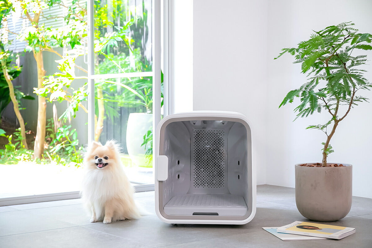 【分割手数料無料！】ネロ nello ペットドライルーム 5年物損付延長保証付き グレー 犬 猫 ドライヤー エアシャワー ハウス 日本製 送風 温風 静音 室内 分解丸洗いOK キャスター付き