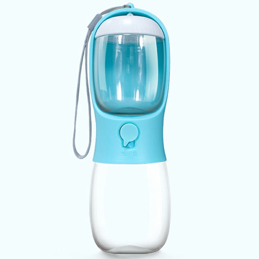 Petifam ペティファーム ポータブルトリーツ&ウォーターボトル ブルー 300ml 犬 水筒 給水器 トリーツケース おやつ入れ 携帯 お散歩 アウトドア おでかけ コンパクト 持ち運び