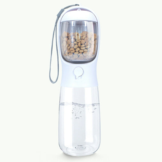 ペティファーム ポータブルトリーツ&ウォーターボトル ホワイト 550ml 犬 水筒 給水器 トリーツケース おやつ入れ 携帯 お散歩 アウトドア おでかけ 折りたたみ コンパクト 持ち運び