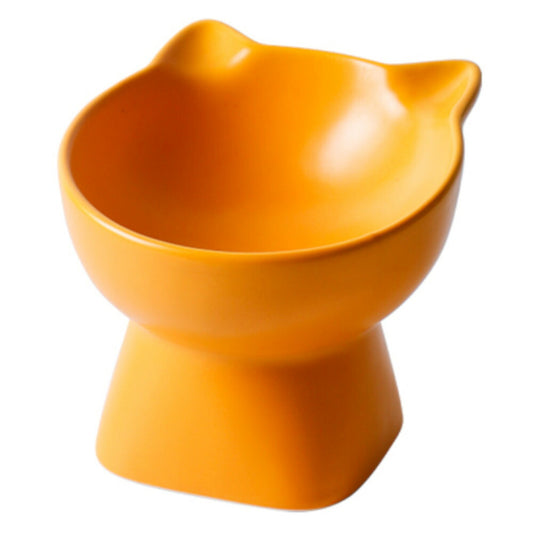 Petifam ペティファーム 猫型フードボウル ハイ オレンジ