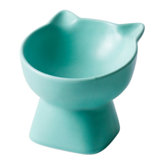 Petifam ペティファーム 猫型フードボウル ハイ グリーン