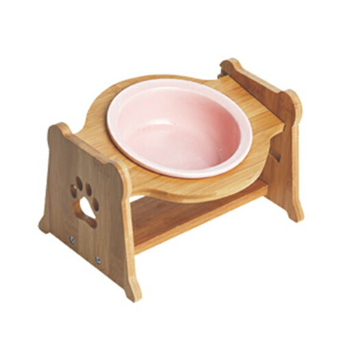 Petifam ペティファーム 陶器製バンブースタンド付きフードボウル ピンク