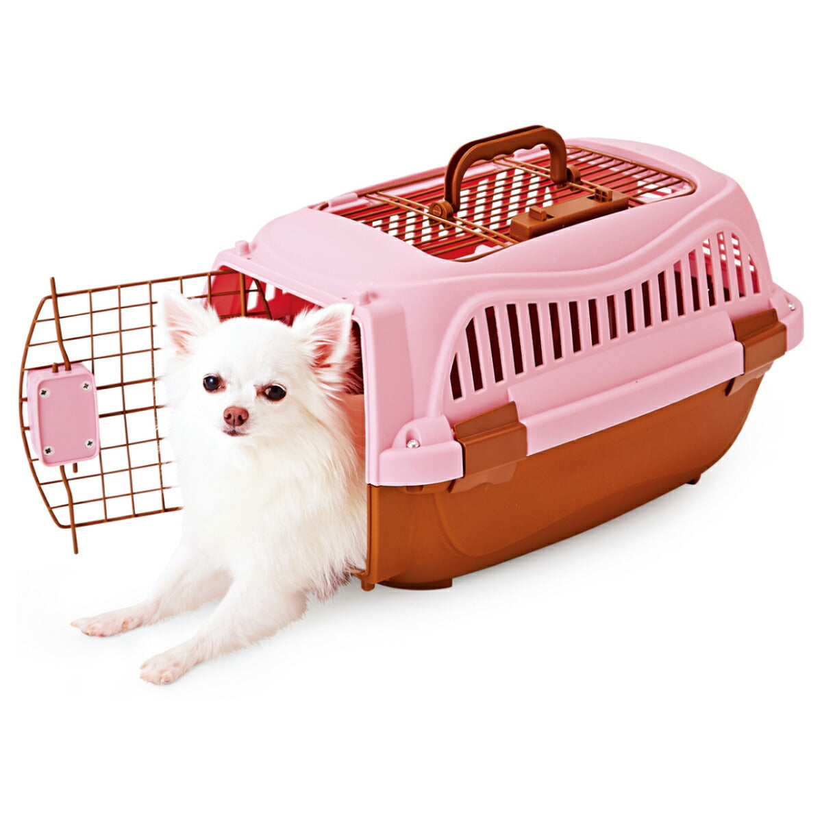 ペティオ 2ドア スマイルキャリー S ピンク【送料無料】 ハードキャリー クレート 犬 猫 小動物