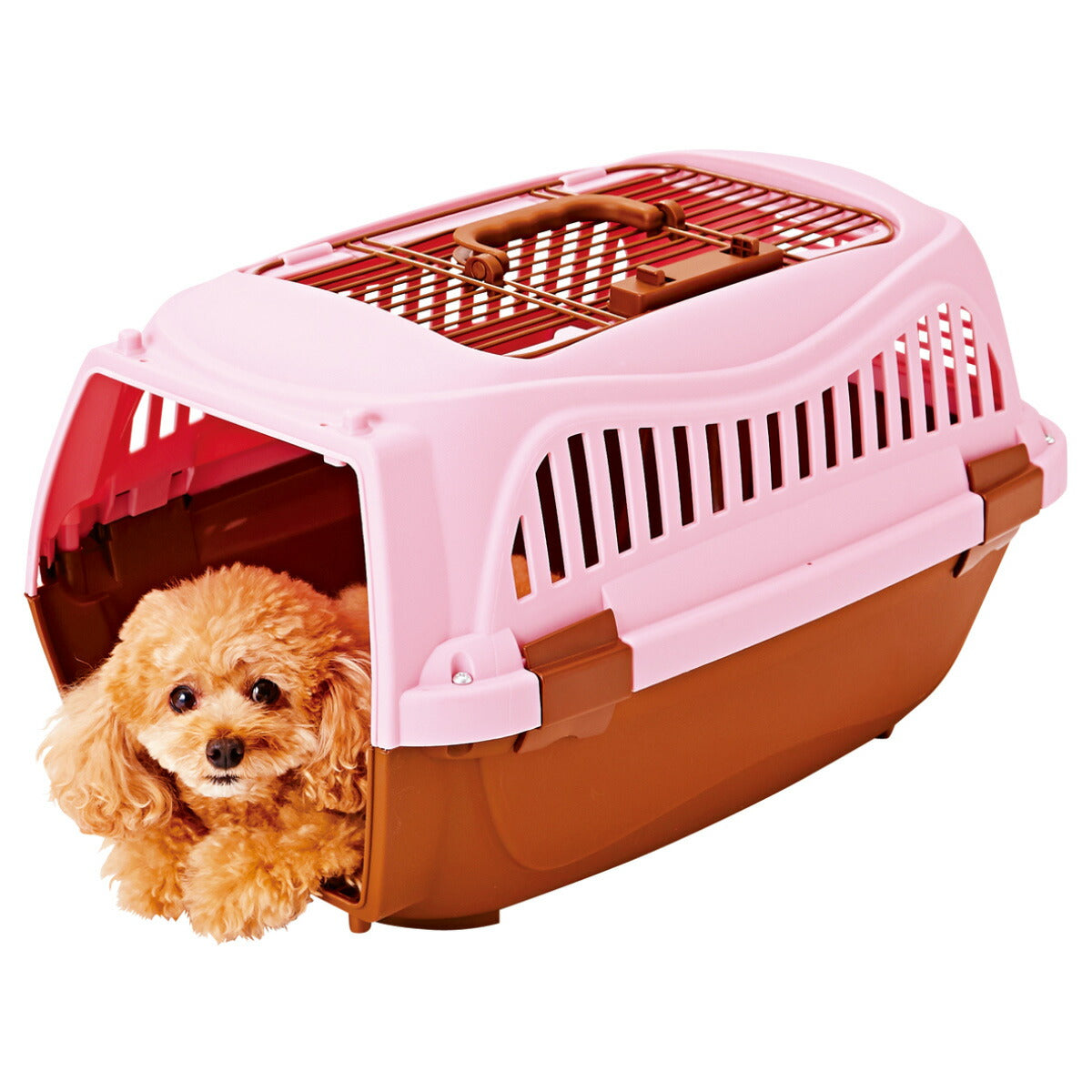ペティオ 2ドア スマイルキャリー M ピンク【送料無料】 ハードキャリー クレート 犬 猫 小動物