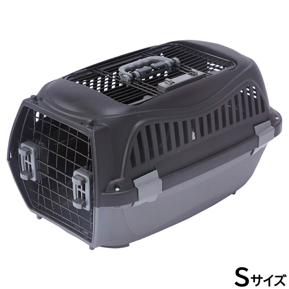 ペティオ ハウスにしやすい2ドアスマイルキャリープラス S ブラック【送料無料】 ハードキャリー クレート 犬 猫 小動物
