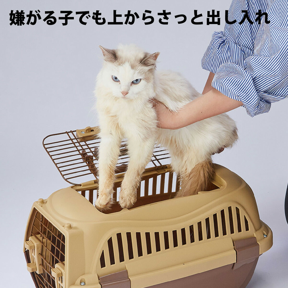 ペティオ ハウスにしやすい2ドアスマイルキャリープラス S モカブラウン【送料無料】 ハードキャリー クレート 犬 猫 小動物