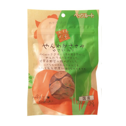ペッツルート やんわかささみ やさい入り 70g 犬用品/ペットグッズ/ペット用品