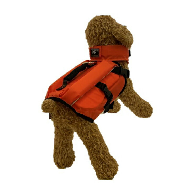PFI フローティングベスト ライフジャケット SS キャロット 犬 フロート ハーネス 水遊び アウトドア リフレクター