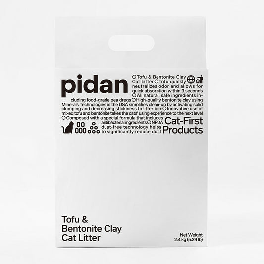 pidan おからベントナイトミックス 猫砂 2.4kg 固まる 混ぜる 脱臭 抗菌 瞬間吸収で消臭 トイレに流れる 天然素材