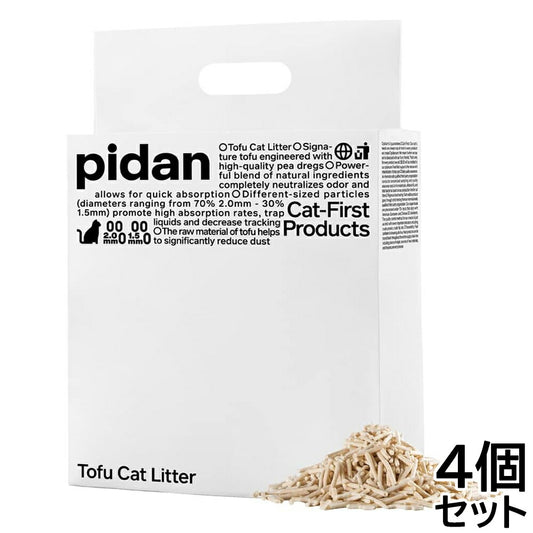 pidan おからミックス猫砂 2.4kg×4個【送料無料】 固まる 混ぜる 脱臭 抗菌 瞬間吸収で消臭 トイレに流れる 天然素材
