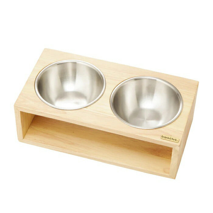 バーキテック Barketek ダブル・フードボウル アイス ナチュラル 0.5L 犬 猫 フードボウル スタンド 食器 食器台 餌皿