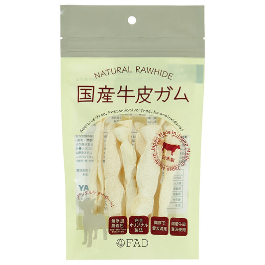 ファッド FAD 国産牛皮ガム フラットロール 8本（約60g） 犬 おやつ ガム 無添加 デンタル