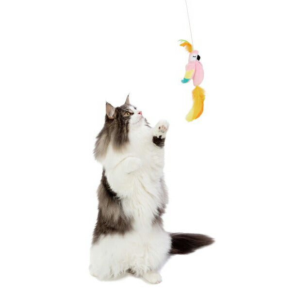 ファッド FAD フェザーワンド ピンクバード 猫 おもちゃ 猫じゃらし 釣り竿 羽 ラトル 音が鳴る 軽い