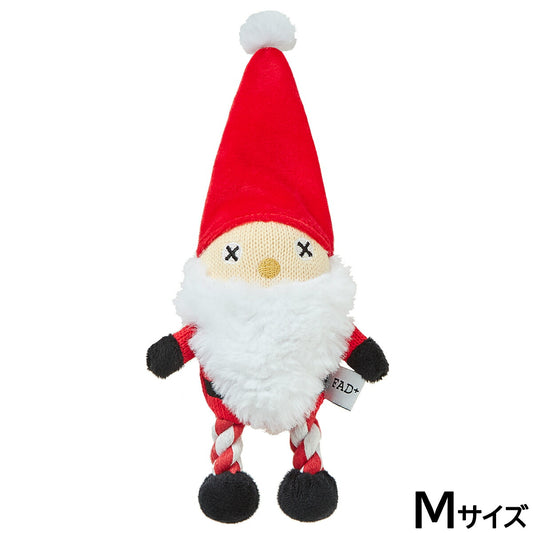 FAD＋ プラッシュトイ・ウィズロープ サンタ 犬用おもちゃ 限定品 M 音が鳴る ペット用おもちゃ クリスマス