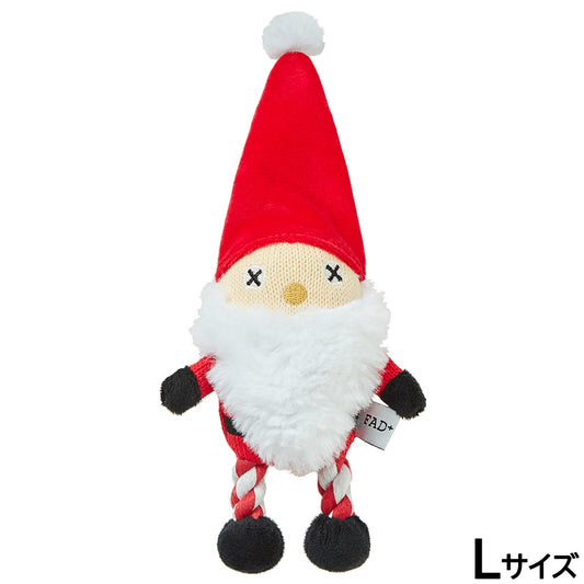 FAD＋ プラッシュトイ・ウィズロープ サンタ 犬用おもちゃ 限定品 L 音が鳴る ペット用おもちゃ クリスマス