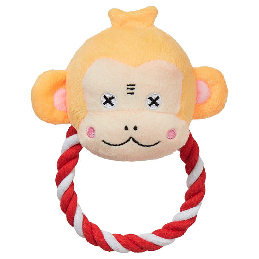 FAD+ 犬用おもちゃ プラッシュトイ・ウィズロープ リング サル