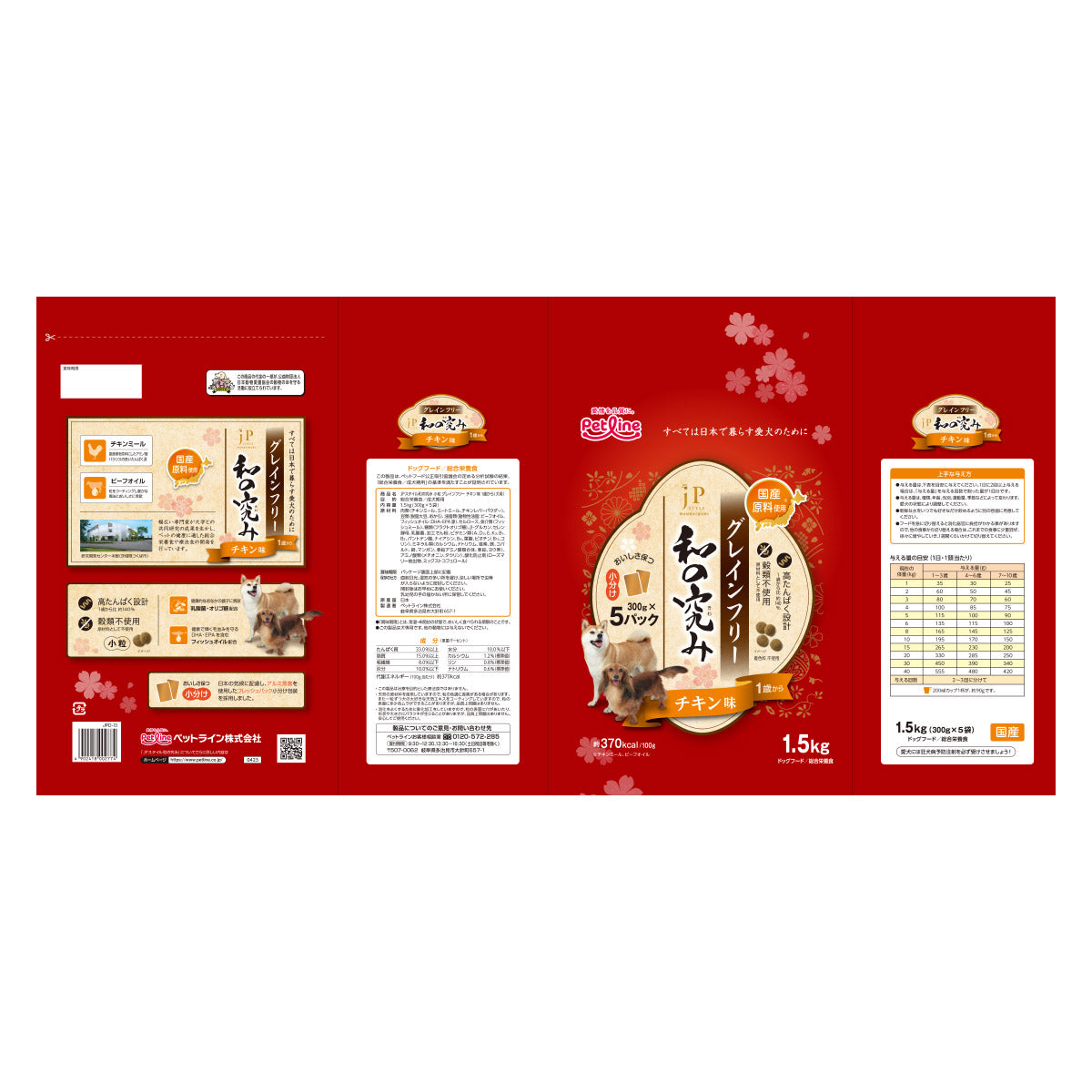 JPスタイル和の究み 小粒 グレインフリー チキン味 1歳から 1.5kg（300g×5）