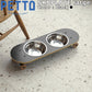 PETTO（ペットト）SK8PLATE（スケートプレート）フードスタンドセット 大 ブラック 関家具 フードテーブル フードボウル ペット 犬 猫 フードボウルスタンド 高さがある 脚付