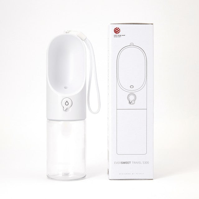 ペットキット PETKIT ワンタッチ・ウォーターボトル ホワイト 300ml 犬 水筒 給水器 携帯 抗菌 お散歩 車内 アウトドア おでかけ 持ち運び 水分補給 ロック機能付き