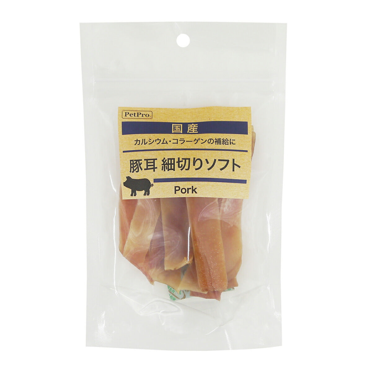 ペットプロ 国産おやつ 豚耳細切りソフト 55g
