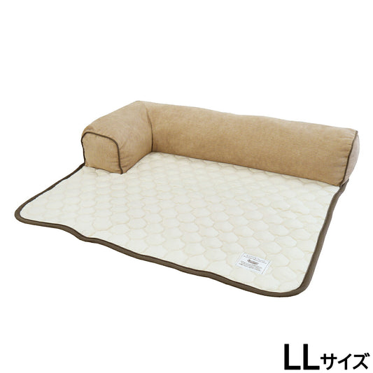 Homey コーデュロイ＆キルトワイドベッド LL ブラウン【送料無料】